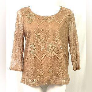 Forever 21 – taupe lace blouse – size L